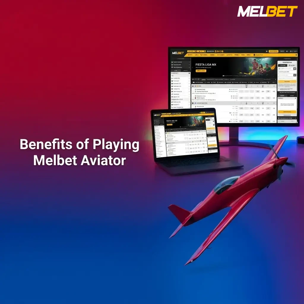 Melbet Aviator benefits including welcome bonus, mobile access, demo mode, and INR support for Indian players