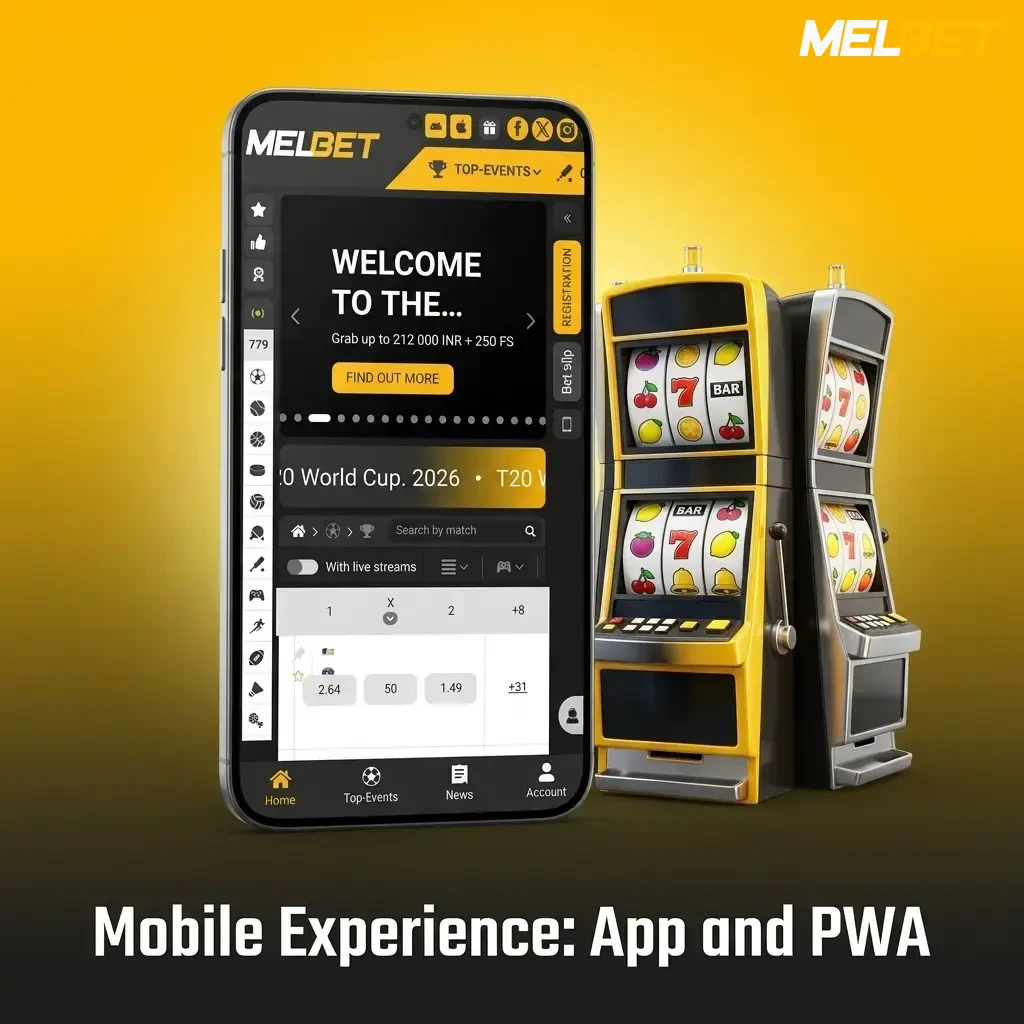 Melbet casino PWA app on smartphone optimised for low data, stable on 3G and 4G signals in India