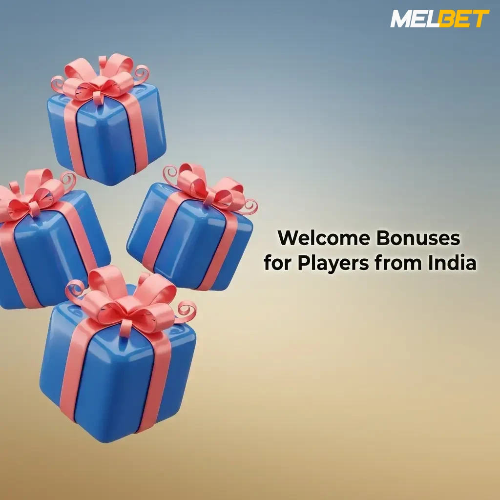 Melbet India welcome bonuses showing 450% casino bonus up to 212000 INR and 150% sports bonus up to 40000 INR
