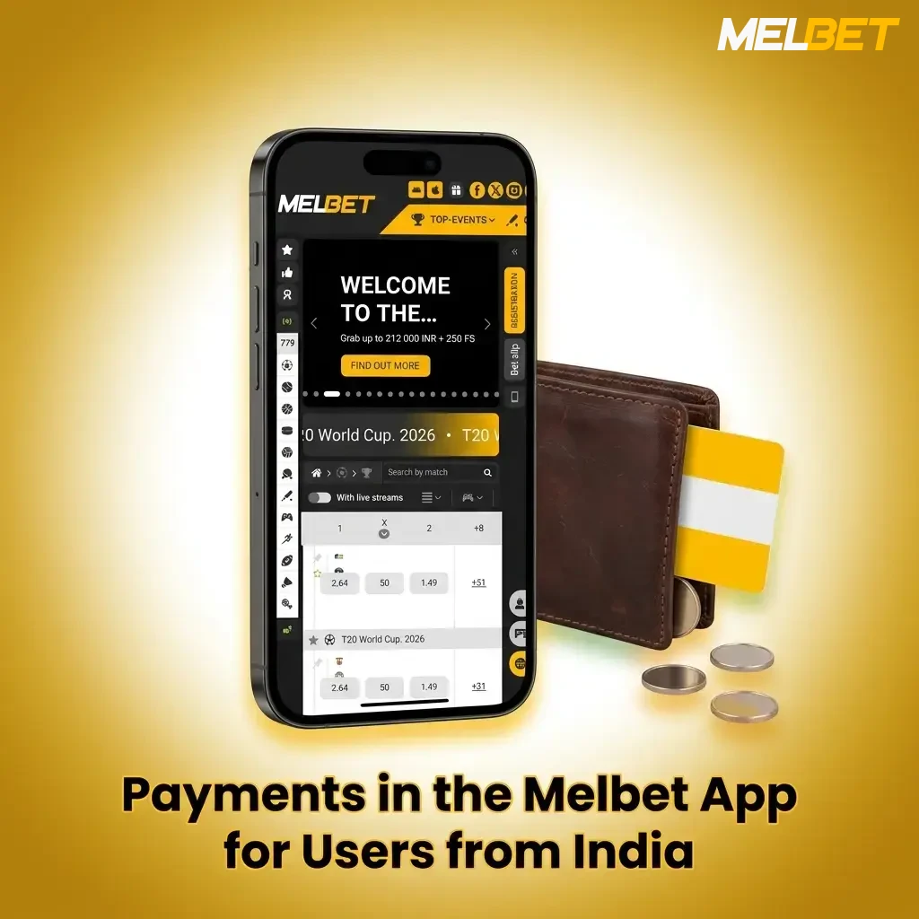 Melbet app payment methods for India including UPI, net banking, wallets, and cryptocurrencies with 75 INR minimum